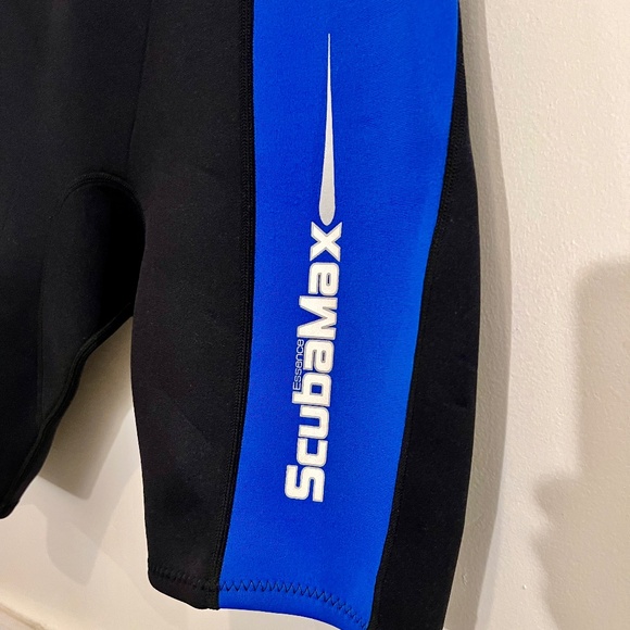 ScubaMax Island 2 Wetsuit Men's 2mm Shorty Black & Blue 2mm - Picture 4 of 8